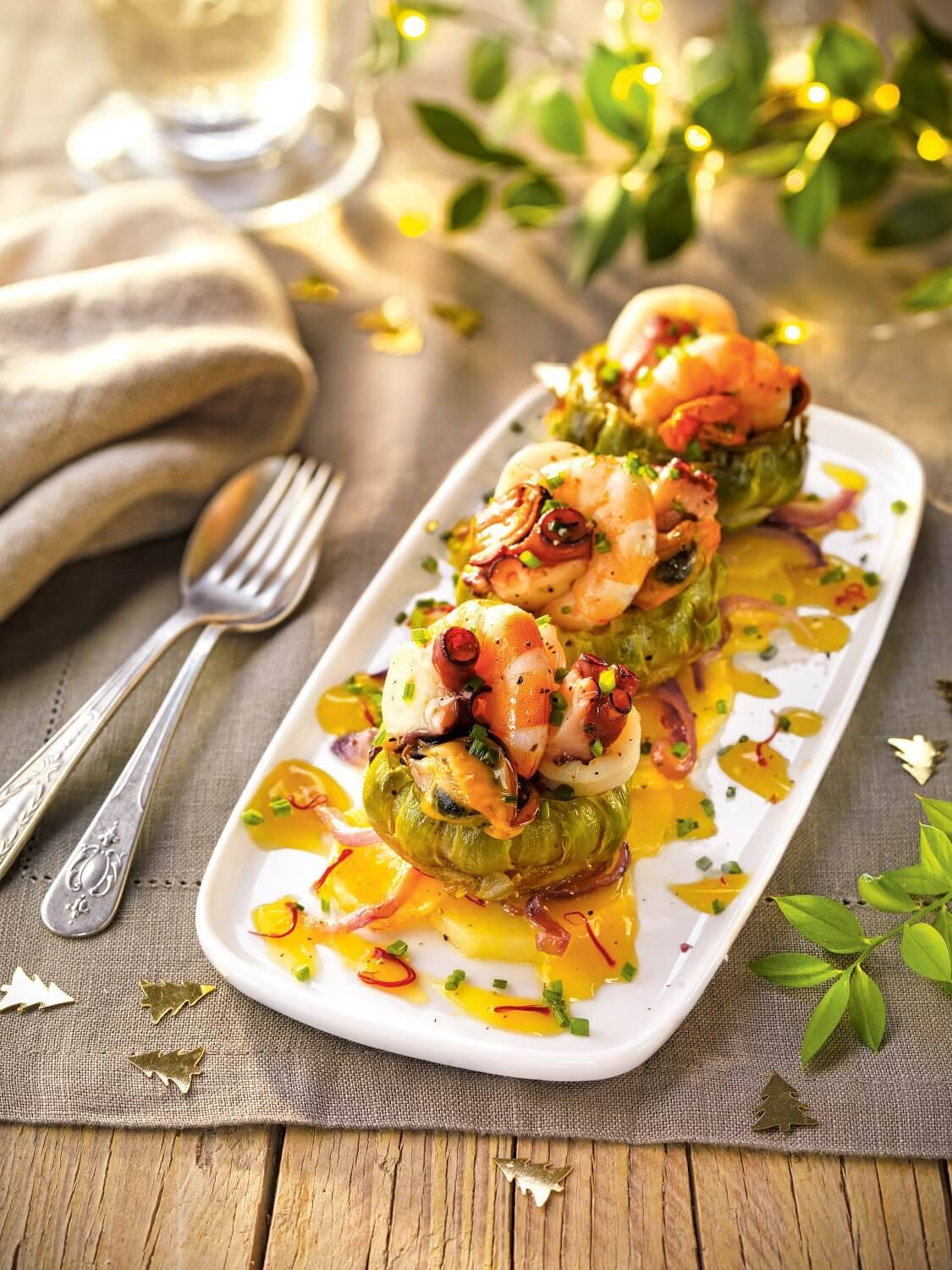 cena romántica en casa alcachofas rellenas de marisco