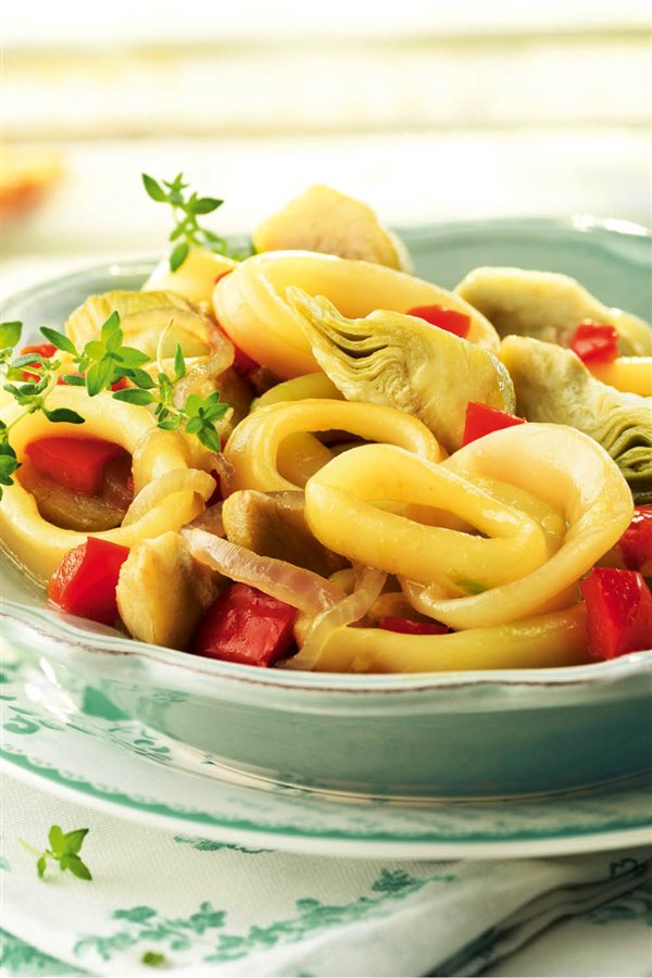 Recetas para adelgazar: calamares con alcachofas.