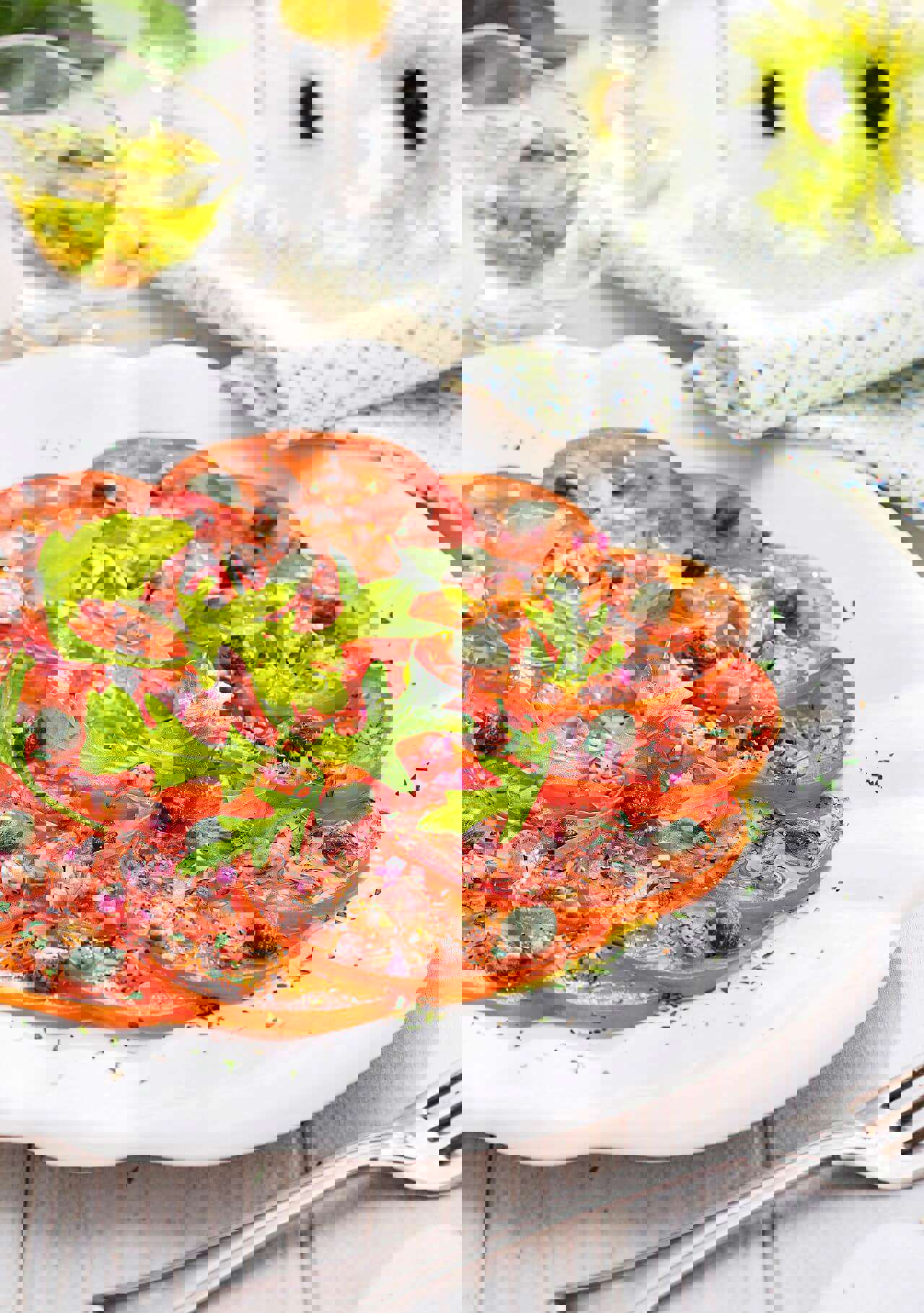 recetas saludables carpaccio de tomate con salsa de anchoas