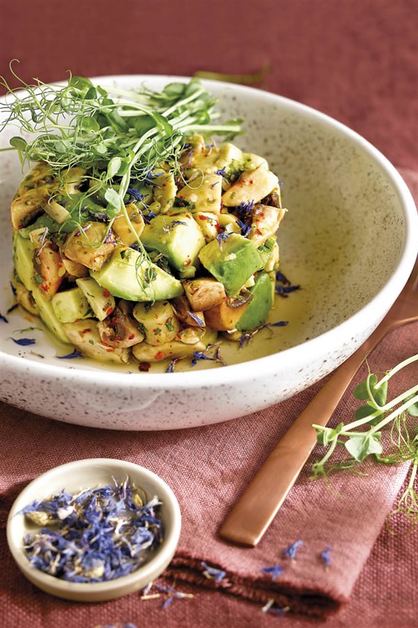 Recetas para adelgazar: ceviche de champiñones y aguacate.