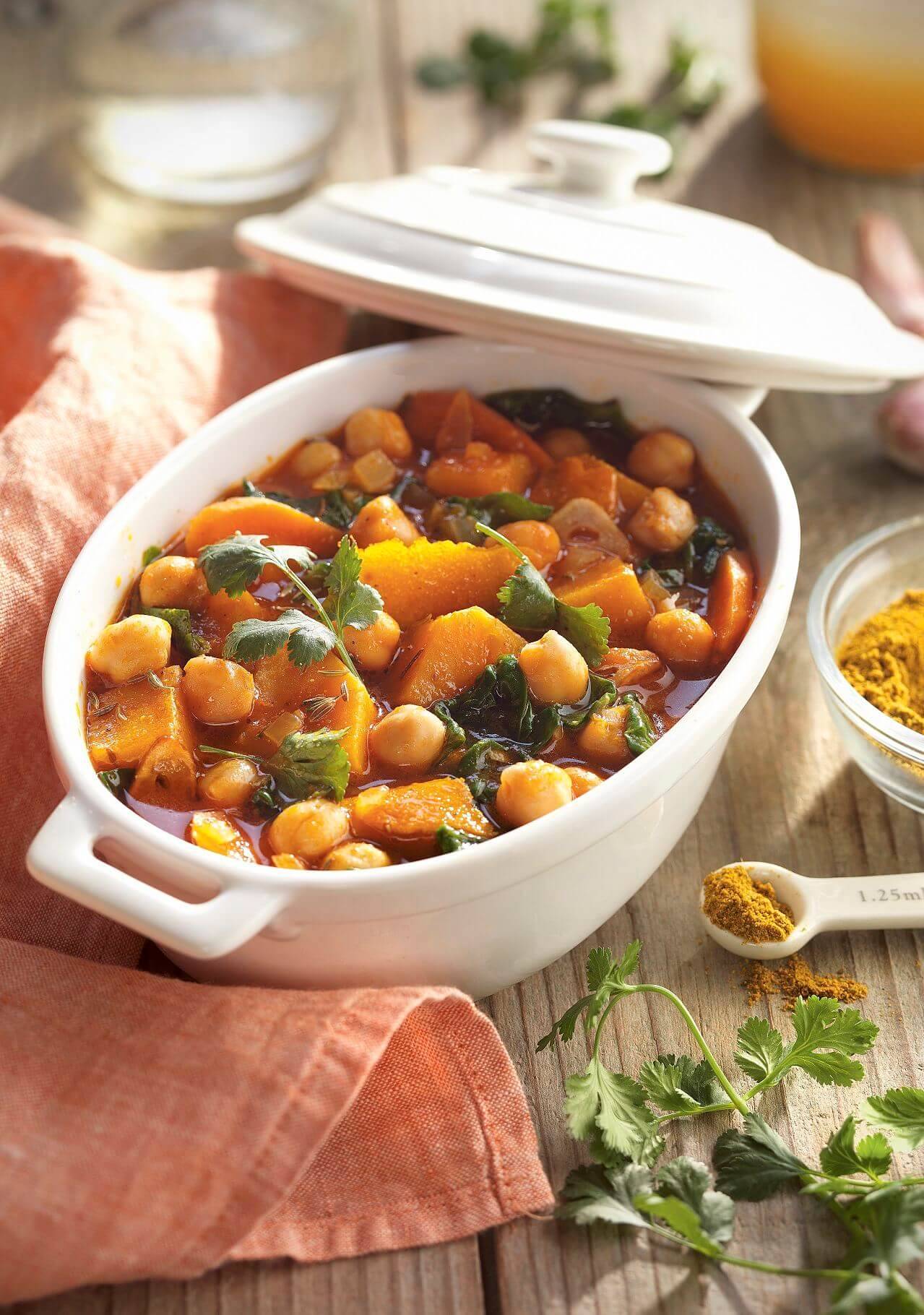 Guiso de calabaza y garbanzos