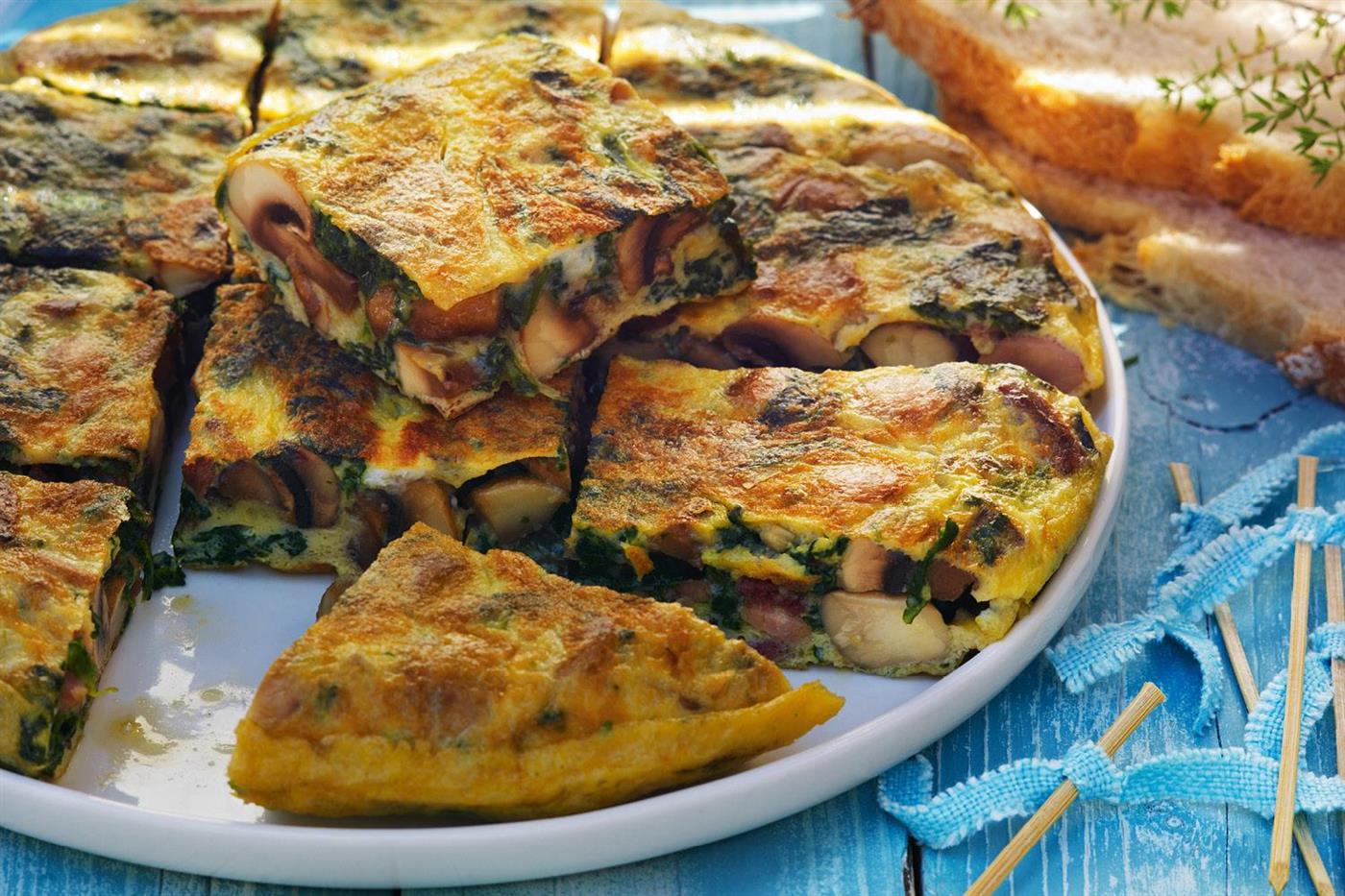 recetas vientre plano tortilla champinones