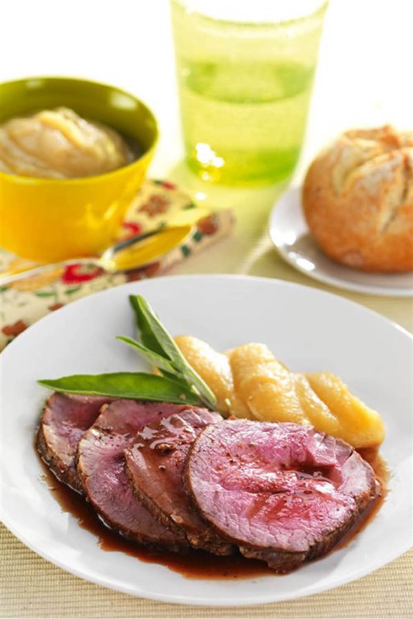 Recetas para adelgazar: rosbif con puré de manzana.