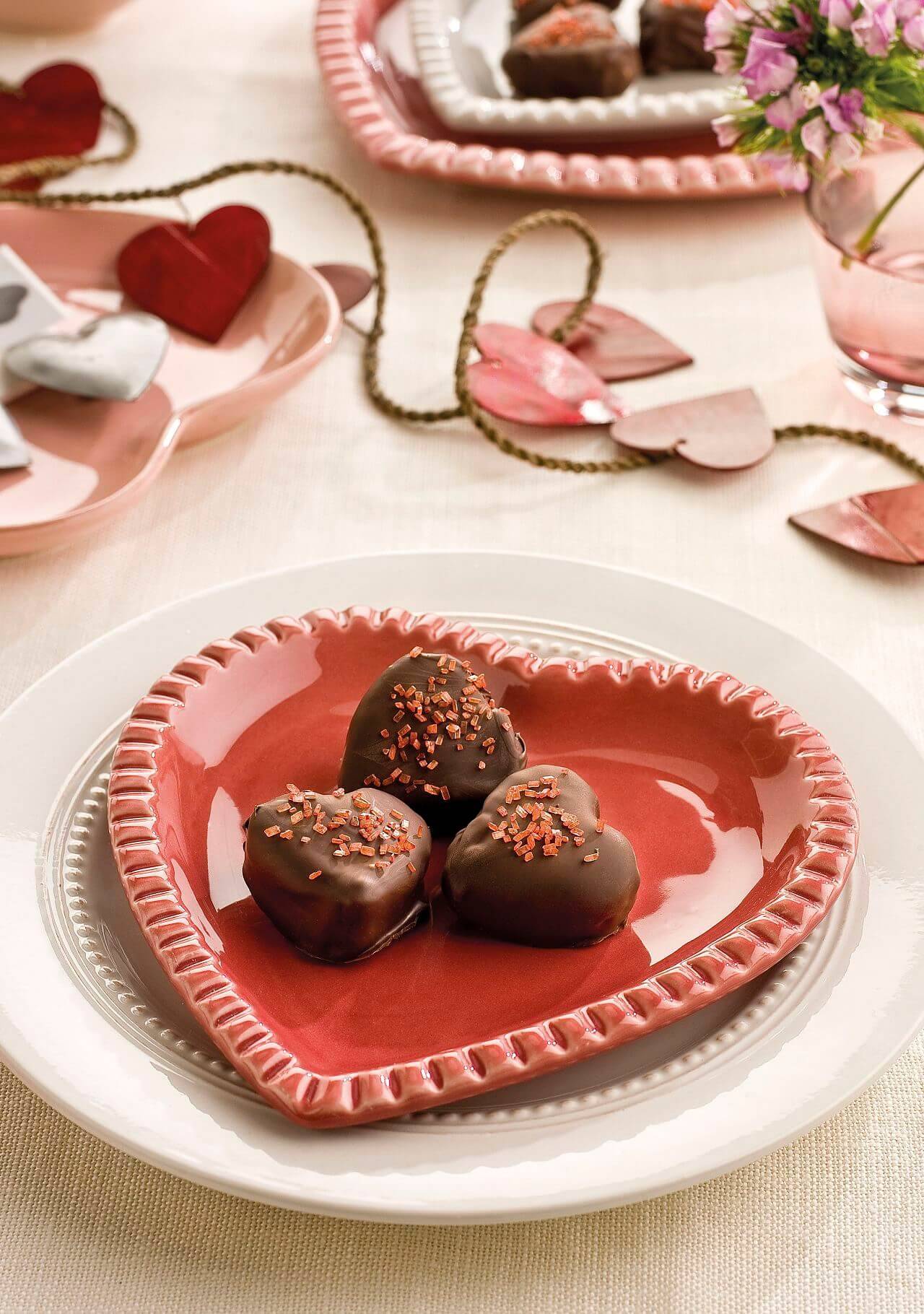 cena romántica en casa bombones rellenos de trufa