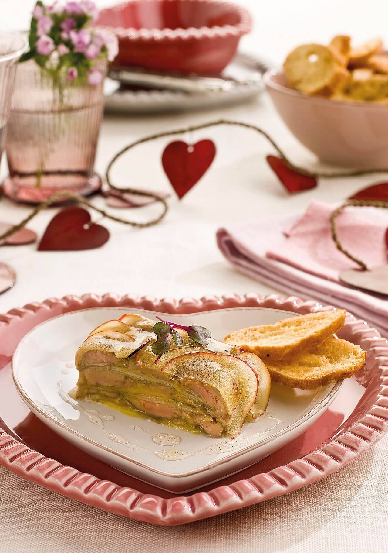 cena romántica en casa tarrina de foie